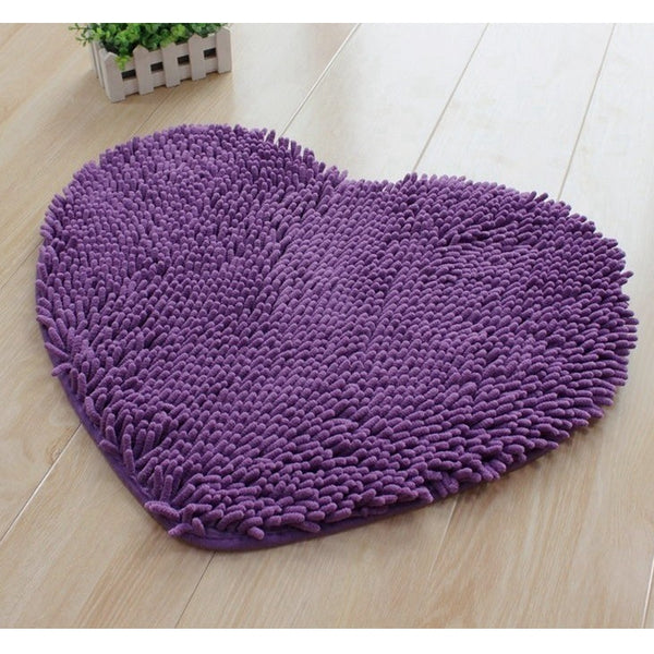 Heart Shape Chenille Small Rug