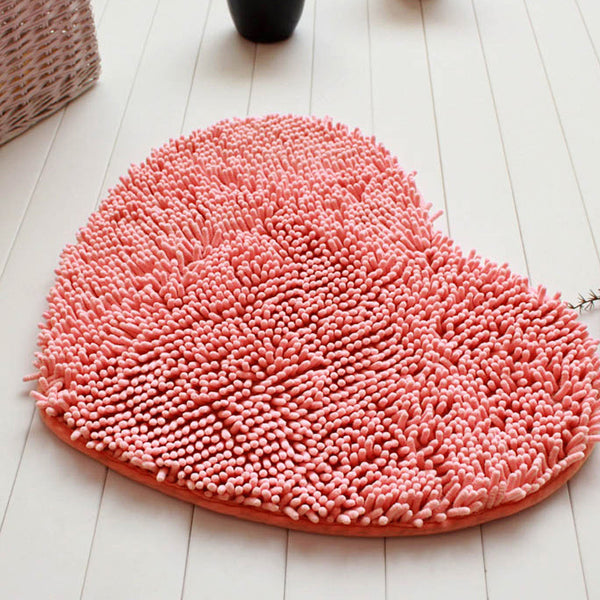 Heart Shape Chenille Small Rug